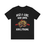 Just A Girl Who Loves Royal Pythons Snakes Shirt, Python Lover Gift Image 1