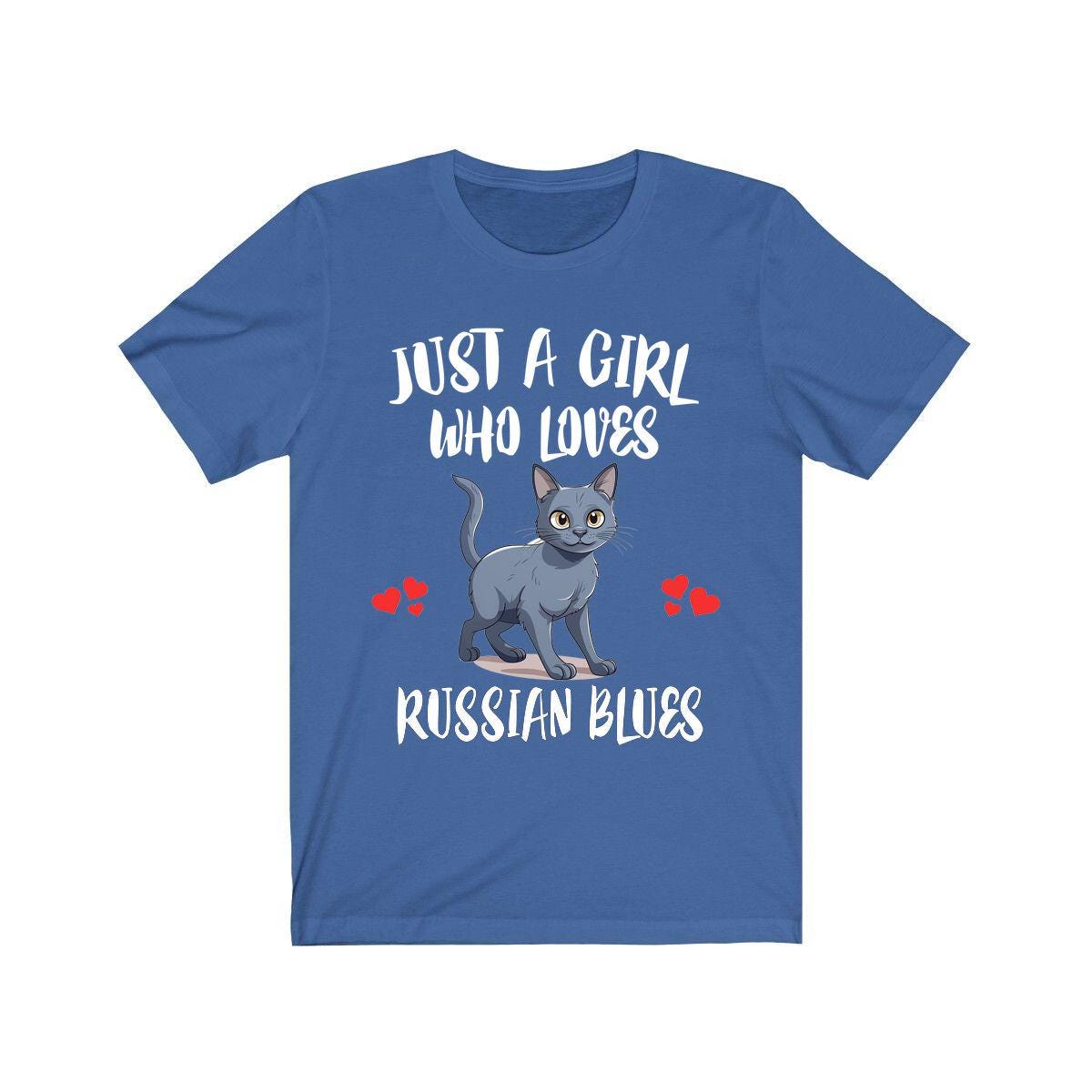 Russian Blue Cat T-Shirt for Girls - russian blue cat print design