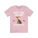 Just A Girl Who Loves Savannah Cats T-Shirt Cat Lover Gift Image 4