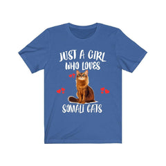 Just a girl who loves Somali cats longhaired fox-like cat lover tee