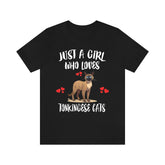 Just A Girl Who Loves Tonkingese Cats Shirt, Cat Lover Shirt Image 1