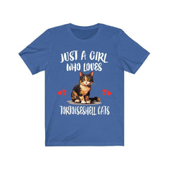 Just a girl who loves tortoiseshell cats mosaic pattern cat lover tee