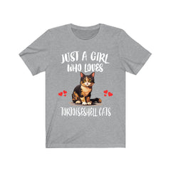 Just a girl who loves tortoiseshell cats mosaic pattern cat lover tee