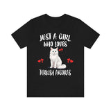 Just A Girl Who Loves Turkish Angoras Cats Shirt, Cat Lover Shirt Image 1