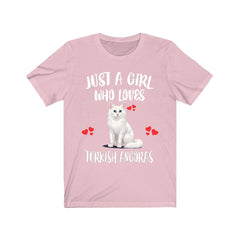 Just a girl who loves Turkish Angoras silky longhaired Turkish cat tee