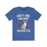 Just A Girl Who Loves Singapura Cats T-Shirt Cat Lover Gift Image 2