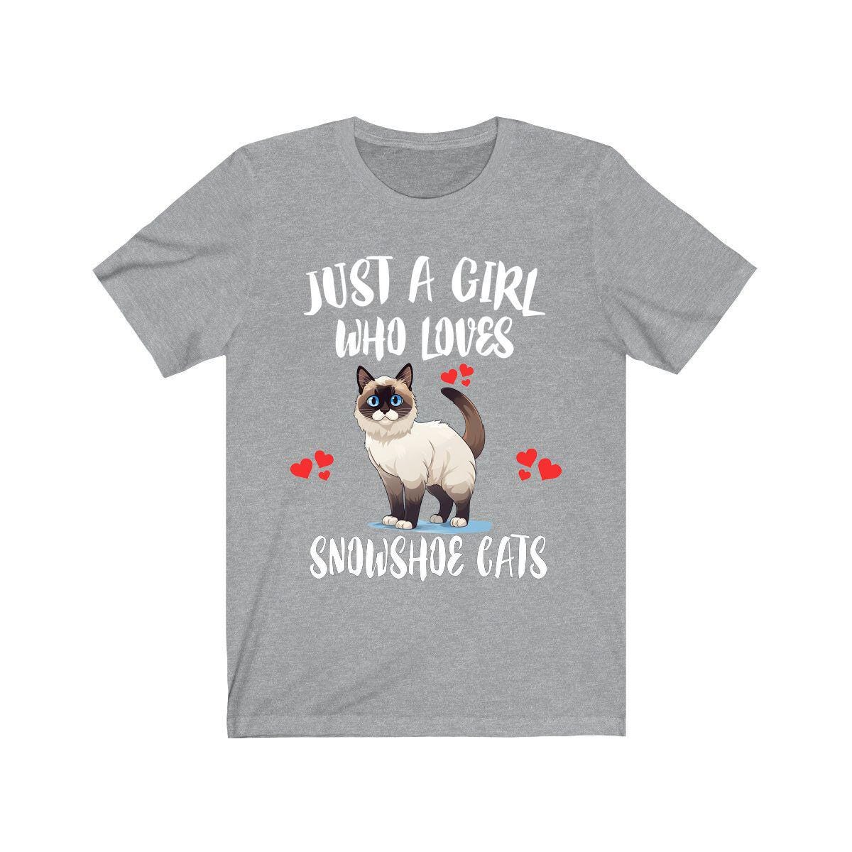 Just a girl who loves snowshoe cats pointed white-pawed cat lover tee