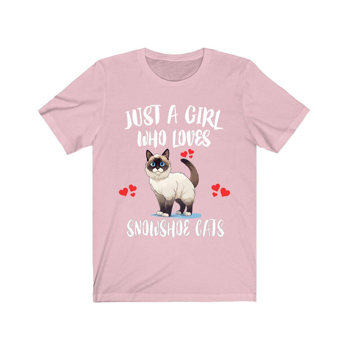 Just a girl who loves snowshoe cats pointed white-pawed cat lover tee