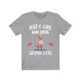 Just A Girl Who Loves Sphynx Cats Shirt, Cat Lover Shirt Image 3
