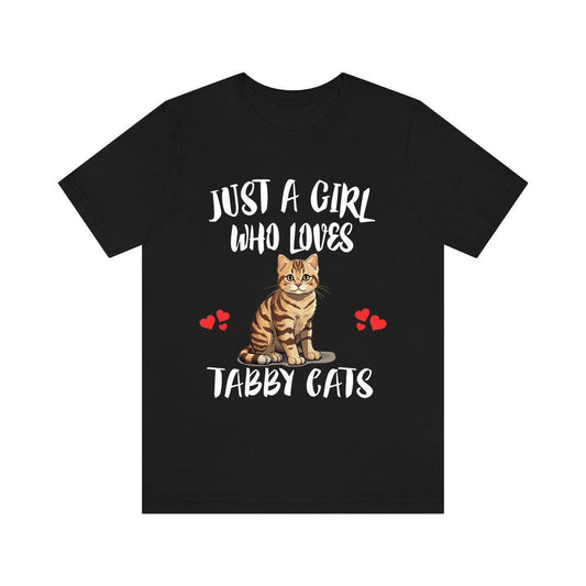 Just a girl who loves tabby cats striped pattern cat lover tee