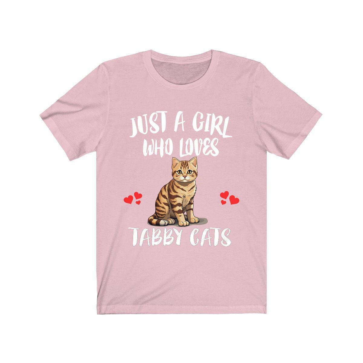 Just a girl who loves tabby cats striped pattern cat lover tee