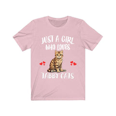 Just a girl who loves tabby cats striped pattern cat lover tee