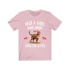 Just a girl who loves toyger cats striped designer cat breed tee