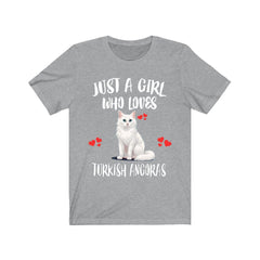 Just a girl who loves Turkish Angoras silky longhaired Turkish cat tee