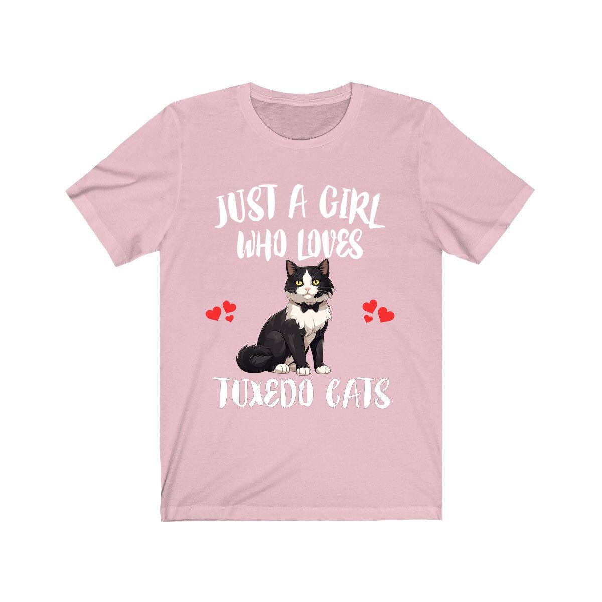 Just a girl who loves tuxedo cats bicolor formal pattern cat lover tee