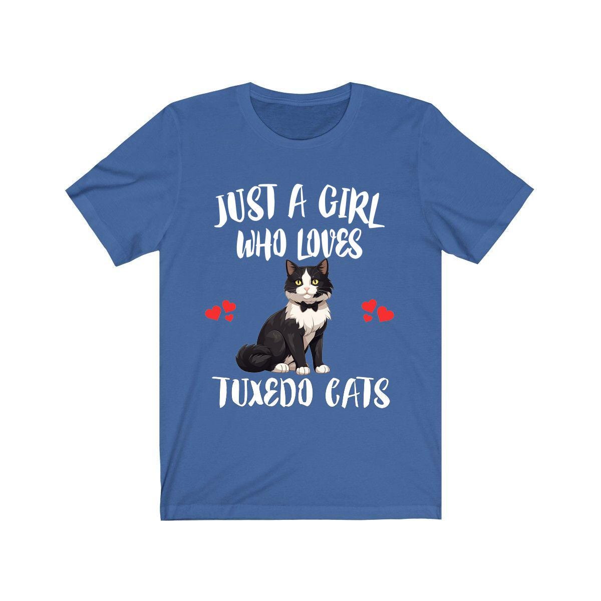 Just a girl who loves tuxedo cats bicolor formal pattern cat lover tee