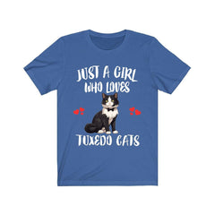 Just a girl who loves tuxedo cats bicolor formal pattern cat lover tee