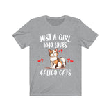 Just A Girl Who Loves Calico Cats Shirt, Cat Lover Shirt Image 3