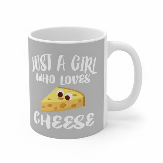 Just A Girl Who Loves Cheese Coffee Mug - cheese print design