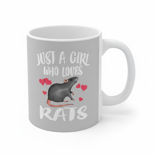 Just A Girl Who Loves Rats Coffee Mug - rat print design