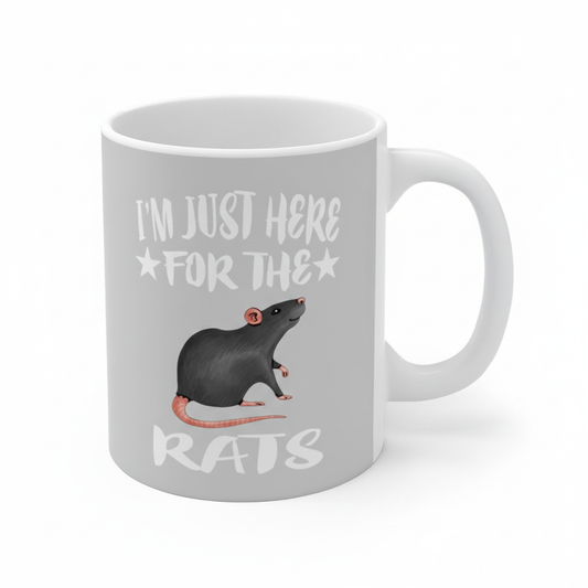 I'm Just Here For The Rats Coffee Mug - rat print design