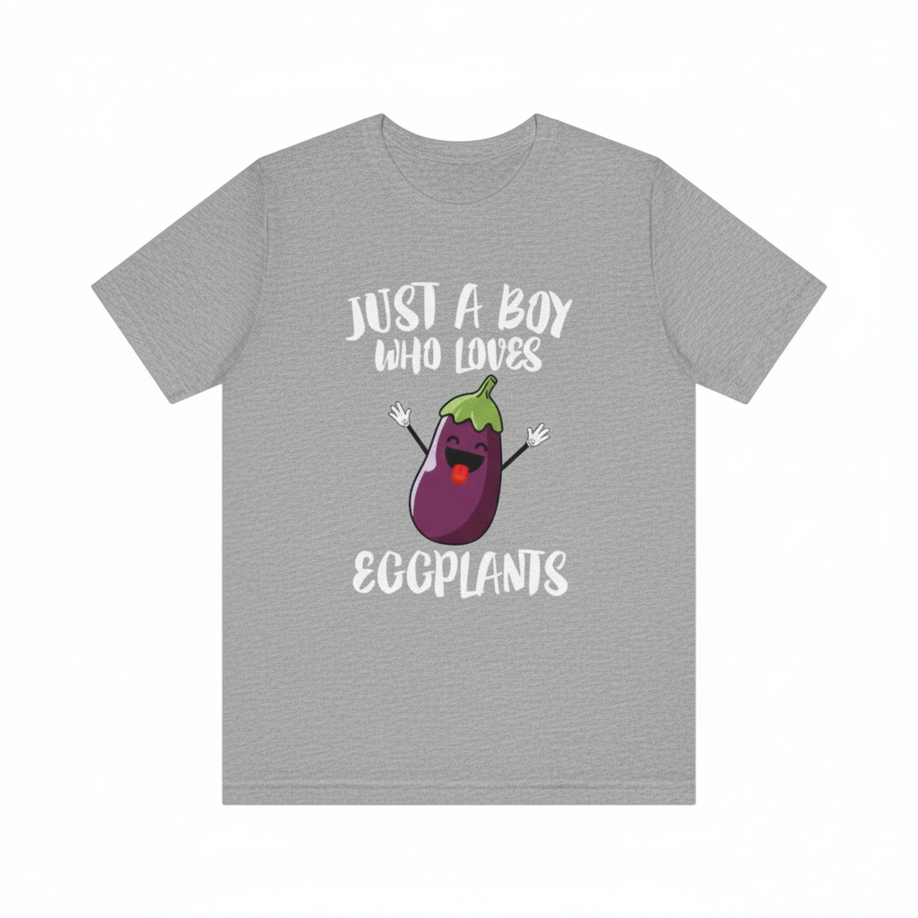 Just A Boy Who Loves Eggplants Shirt - eggplant print design