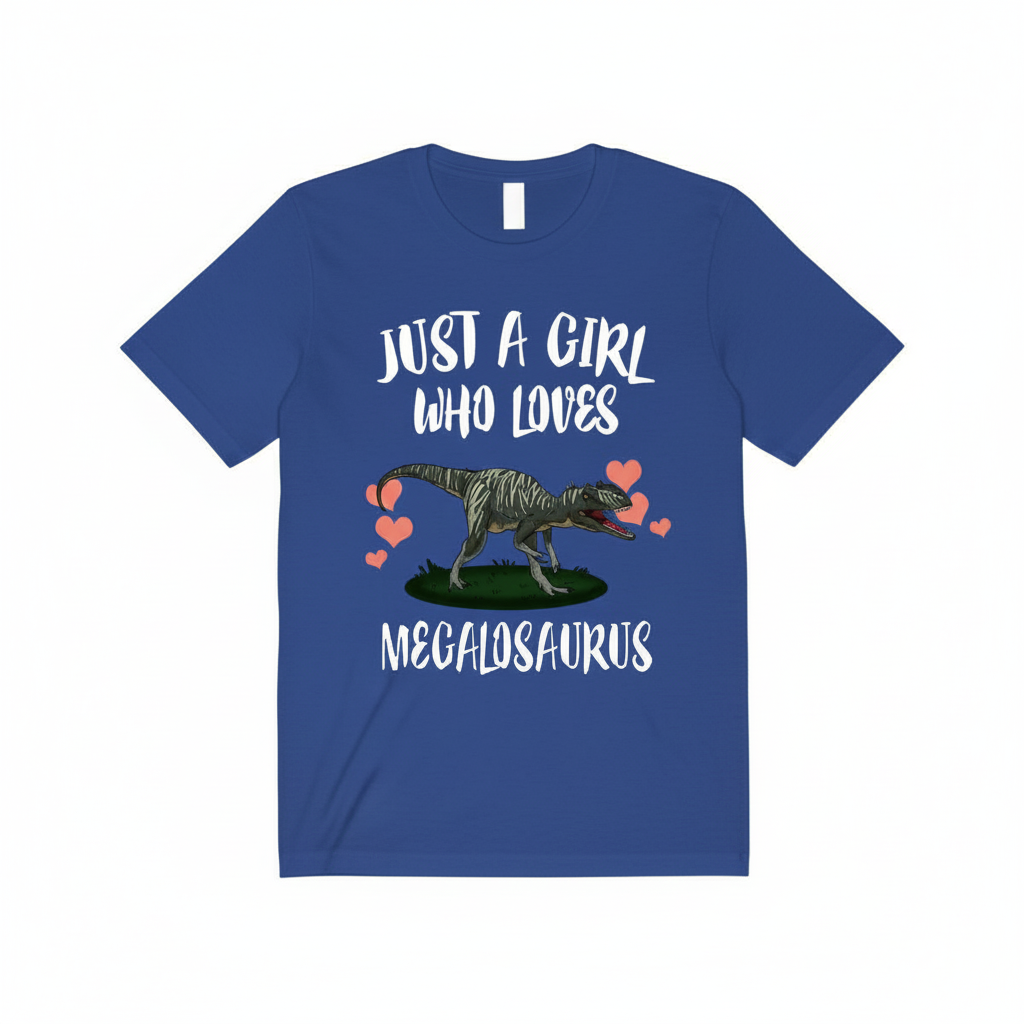 Just a girl who loves megalosaurus first named dinosaur tee