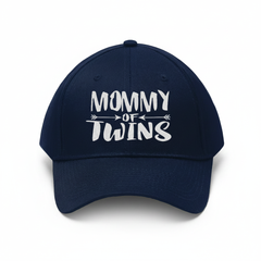 Mommy of twins embroidered twin announcement mom twill hat