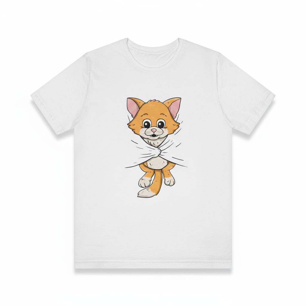 Cats Kitten Behind Peeking Shirt - kitten print design