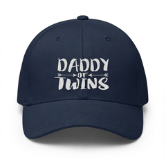 Daddy of twins embroidered twin announcement dad twill hat