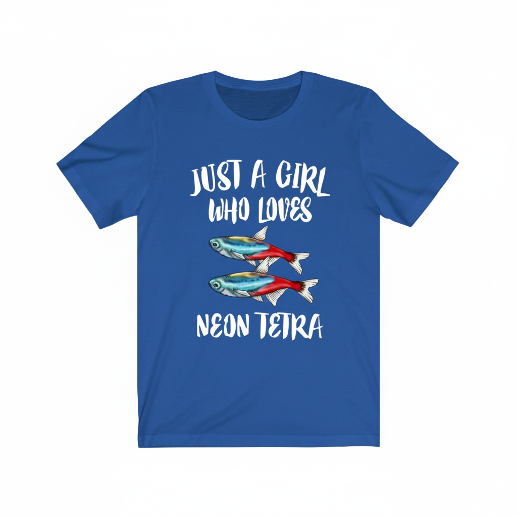 Just A Girl Who Loves Neon Tetras Fish Shirt - Neon Tetra print design