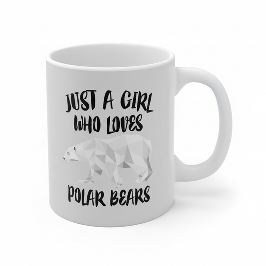Just A Girl Who Loves Polar Bears Coffee Mug - polar bear print design