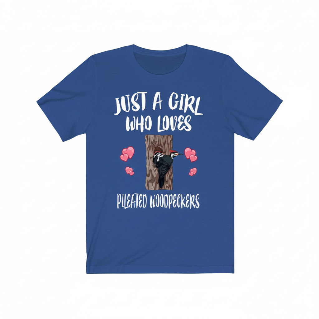 Girl Who Loves Pileated Woodpeckers Shirt - Pileated Woodpecker print design