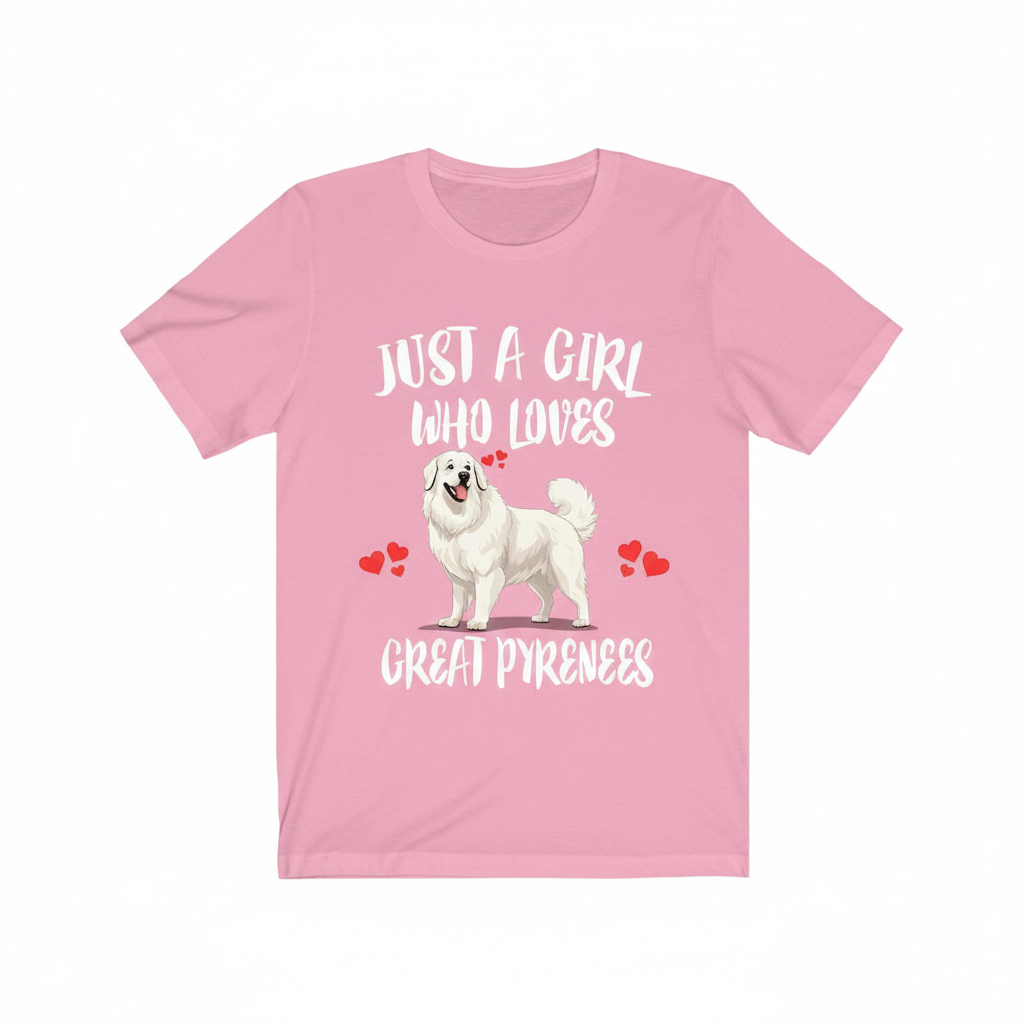 Just A Girl Who Loves Great Pyrenees Dogs Shirt - Great Pyrenees print design