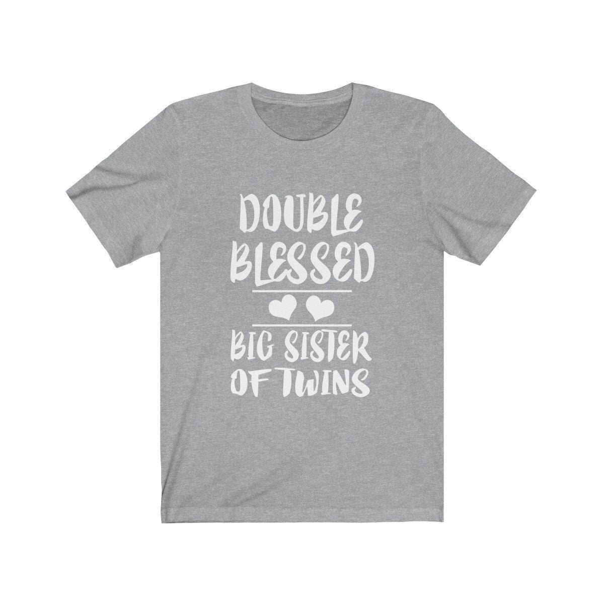 Double Blessed Big Sister Of Twins Shirt, Big Sister Of Twins Shirt, Big Sister Gift, Big Sister Shirt, Sister Announcement T-Shirt Image 3