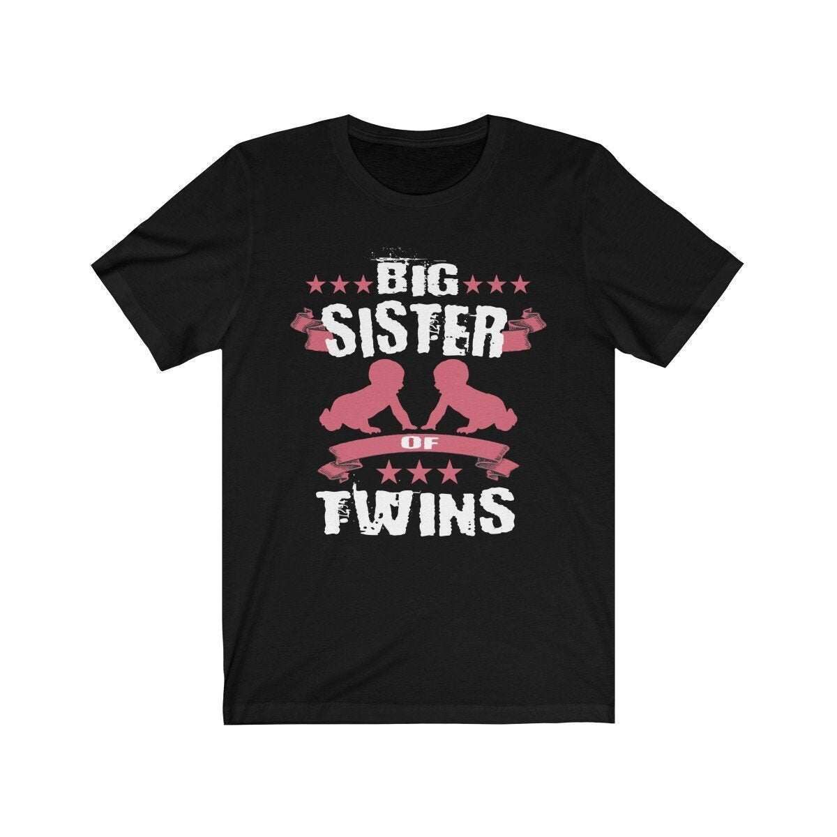 Big Sister Of Twins Shirt, Big Sister Of Twins Gift, Sister Twins Gift T-Shirt Image 1