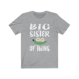 Big Sister Of Twins Shirt, Big Sister Of Twins Gift, Sister Of Twins Peas Gift T-Shirt Image 1
