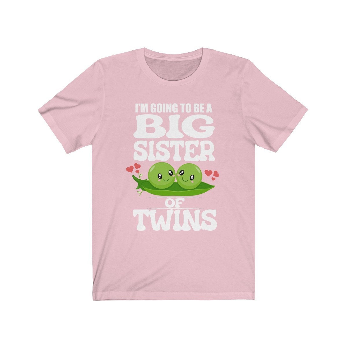 I'm Going To Be A Big Sister Of Twins Peas Gift Announcement T-Shirt Image 2