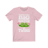 I'm Going To Be A Big Sister Of Twins Peas Gift Announcement T-Shirt Image 2
