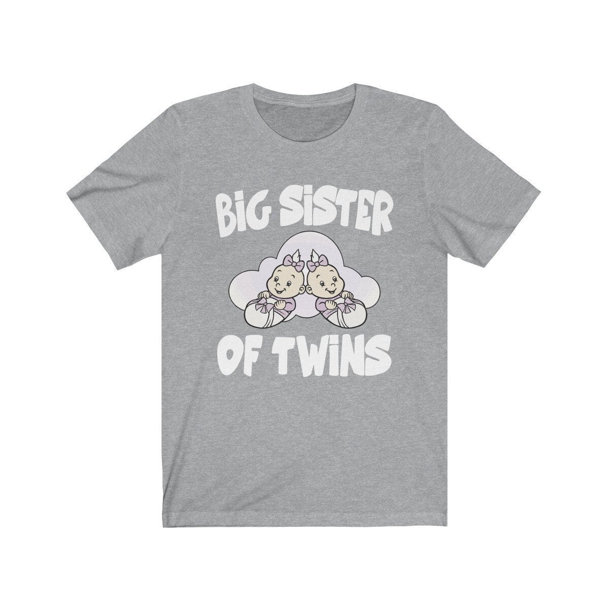 Big Sister Of Twins T-Shirt, Big Sister Of Twins gift, Sister Of Twins Shirt, Twin Sister Shirt, Big Sister Of Twins Announcement Gift Image 2
