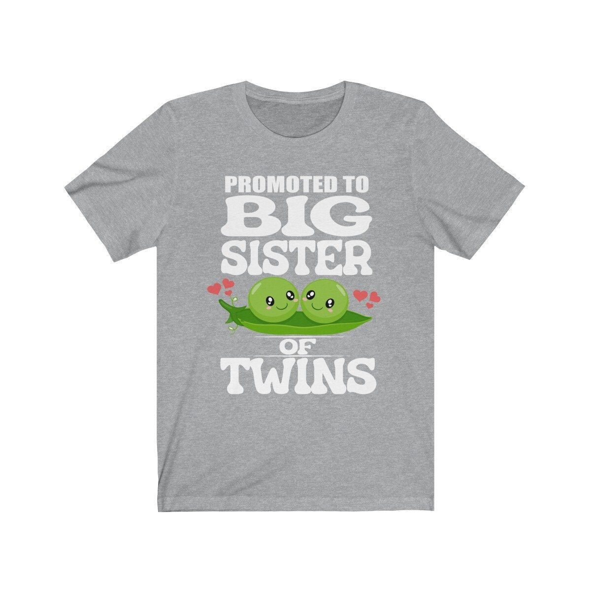 Promoted To Big Sister Of Twins Shirt, Big Sister Of Twins Gift, New Twins Sister Gift Announcement T-Shirt Image 2