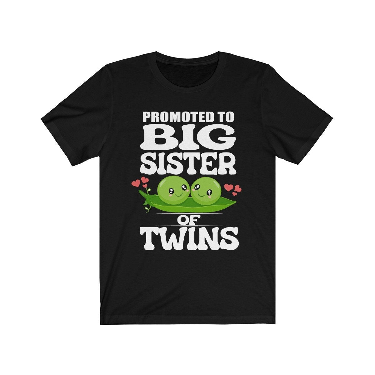 Promoted To Big Sister Of Twins Shirt, Big Sister Of Twins Gift, New Twins Sister Gift Announcement T-Shirt Image 1