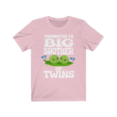 Promoted To Big Brother Of Twins T-Shirt - peas big brother print