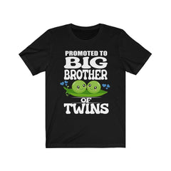 Promoted To Big Brother Of Twins T-Shirt - peas big brother print