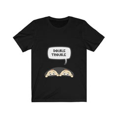 Double trouble mom of twins funny pregnancy announcement tee