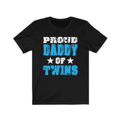 Proud dad of twins father announcement gift tee for twin dad