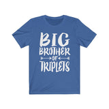 Big Brother Of Triplets Shirt, Big Brother Of Triplets Gift, Big Brother Of Triplets Announcement T-Shirt Image 3