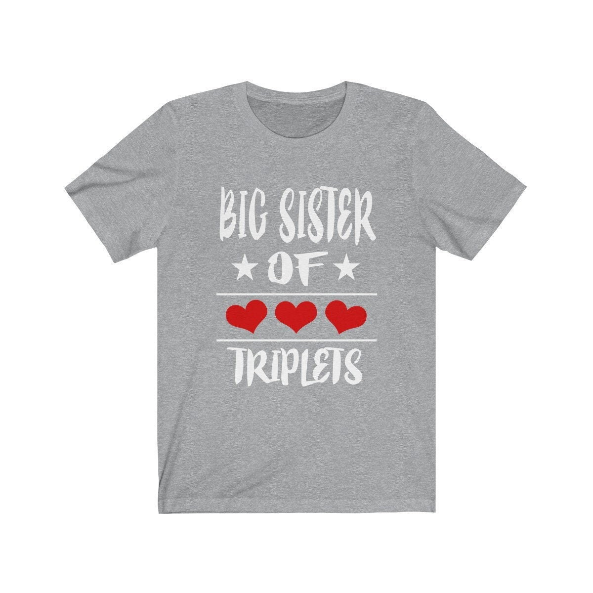 Big Sister Of Triplets Shirt, Big Sister Of Triplets Gift, Big Sister Of Triplets Announcement T-Shirt Image 2