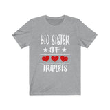 Big Sister Of Triplets Shirt, Big Sister Of Triplets Gift, Big Sister Of Triplets Announcement T-Shirt Image 2