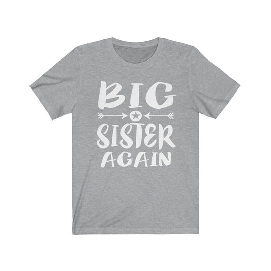 Big sister again sibling announcement tee for second-time sister
